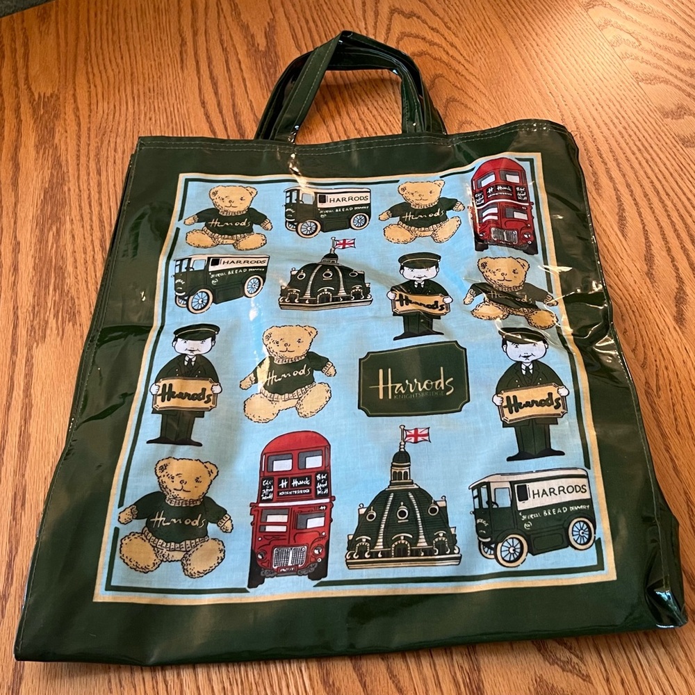 Harrod’s Bear & Trolley Heavy Plastic Shopping Bag